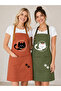 Kitchen Apron Set of 2 Stain-Resistant Water-Repellent Fabric Cat Print Dowry Black Cat Apron - 2
