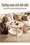 Modern 2-Layer Coffee Table,Four-Leaf Clover Shape Sofa Side Table for Living Room,White - 2