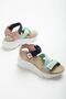 Women's Daily Faylon Wedge Sole Velcro Sports Daily Sandals Ss001-0148 Powder-Green - 3