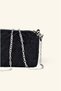 Black Stripe Stone Mini Hand and Shoulder Bag - Black - 4