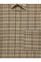 Comfortable Fit Pocket Detailed Short Sleeve Classic Collar Seersucker Fabric Checkered Shirt - 4