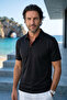 Men's Shirt Collar Egyptian Cotton Short Sleeve Buttoned Kagi Black T-Shirt Classic Pattern - 5310