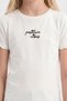 Girl's White T-Shirt and Patterned Trousers Set / with Different Color Options - 5