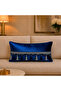 Woven Velvet Atlas Navy Blue with Hanging Tassels 30X50 Rectangular