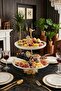 2-Tier Porcelain Cookie Holder with Stand & Gold Bronze Detail - 3