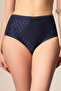 Patterned High Waist Women's Panties White Black Navy Blue 3 Pieces - 7