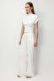 2093 Women's Draped Blouse Wide-Leg Pants Two-Piece Set White - 5