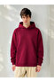 Polar Winter Oversize Hooded Sweatshirt Unisex Claret Red - 3