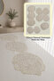 Flora Luxury Runner Living Room Coffee Table Cover Set French Laced Dowry Set Lace Rose Patterned 6 Pieces