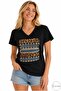 Women's Leopard Print Black V-Neck 100% Cotton T-Shirt