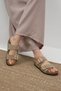Lily Beige Color Cork Sole Slippers - 4