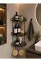 Luxury Thermoplastic Coated Black 3-Tier Corner Bathroom Shelf Shampoo Holder Wall Hanger Organizer Shelf Unit