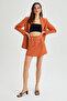 Women's Double-Breasted Button Detailed Textured Shorts & Skirt - 2
