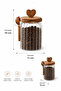 Acacia Lid Glass Jar 570 ml with Spoon |   Airtight Spice Container Tea Coffee Sugar Storage Container - 7