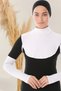 Women's Islamic Clothing Combed Cotton Sleeve-Collar Set of 2 - White - 3