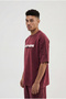 Men's Born Again Printed and Embroidered Washed Oversize T-Shirt Cherry - 2