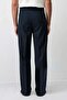 Navy Blue Linen Blended Men's Baggy Trousers - 6