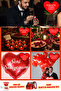 Heart Balloon Candle Romantic Dinner Set Valentine's Day Birthday Anniversary Marriage Proposal Ornament