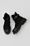Black nubuck women's flat boot 01wr3408 - 5