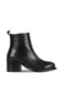 Black Leather Women's Heeled Boots 40Wb1401