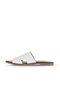 White Leather Women's Flat Slippers 01Wa5705 - 4