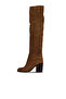 Tan Suede Women's Heeled Boots 30Wc18722 - 4