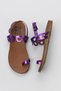 Purple Shiny Leather Women's Flip Flops Sandals 01Wu4227 - 5