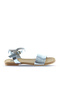 Blue Shiny Leather Women's Sandals 01Wu3420