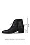 Black Leather Women's Heeled Boots 01Wf1000 - 4