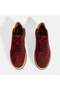 Lianra Burgundy Men's Suede Lace-Up Casual Shoes - 7