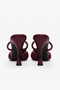 Calista Women's Burgundy Lace Mesh Embroidery and Bead Detailed Heeled Shoes 9cm - 5