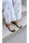Vensia Flat Sole Flip Flops with Accessory Detail Women's Slippers Genuine Leather - 4