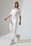 Women's Crop Cargo Pocket Jogging Tracksuit Set - 2