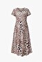 Leopard Print V-Neck Casual Summer Dress – Asymmetric Cut Compatible Size 38-50