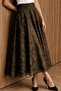 Empirme Patterned Chiffon Skirt M225 Khaki - 2