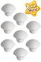 8Pcs White Mushroom Button Handle Furniture Drawer Cabinet Door Handle Metal Handle Accessories with Screw