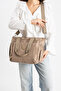 Sn 4017 water-resistant multi-compartment crinkle bag shoulder bag beige