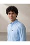 Men Blue Button Down Oxford Shirt - 4