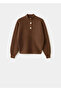 High Collar Sweater with Jewel Buttons - 3