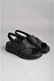 Seç Km11 Genuine Leather Anatomical Women Sandals Black - 4