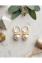 Special Series Zircon Stone and Pearl Hoop Earrings - Gift Boxed - 3