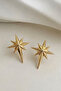 Gold Color Pole Star Patterned Elegant Earrings - 2