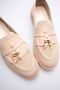 Women's Beige Casual Loafer Shoes with Tassel Accessories - 6