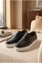 Men's Luxury Black Genuine Leather Snake Skin Patterned Loafer Shoes Casual Stylish Daily Slip-On - 4