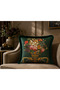 Imported Silk Velvet Tasseled Damask Pattern Green Color Throw Pillow Cover 43X43Cm (Double-Sided)