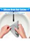 2-Pack Square Drain Hair Catcher, Silicone Bathtub Drain Stopper, Grey - 3