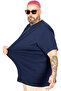 Mode XL Large Size Unisex Stretch Fabric T-Shirt Crew Neck 20149 Indigo - 2