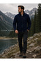 Unisex Navy Blue Polar Jacket with Zipper – Suitable for Cold Weather, Comfortable and Stylish Design - 3