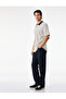 Cotton Linen Blend Short Sleeve Striped Buttoned Color Contrast Polo Collar T-Shirt - 2