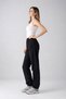 Women's Elastic Waist Loose Black Baggy Jeans - 5